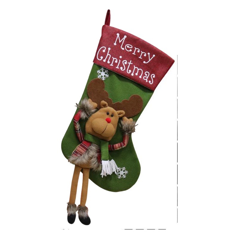 New Christmas Decoration Supplies Christmas Big Socks Christmas Tree Pendant Children's Gift Candy Bag Scene Dress Up