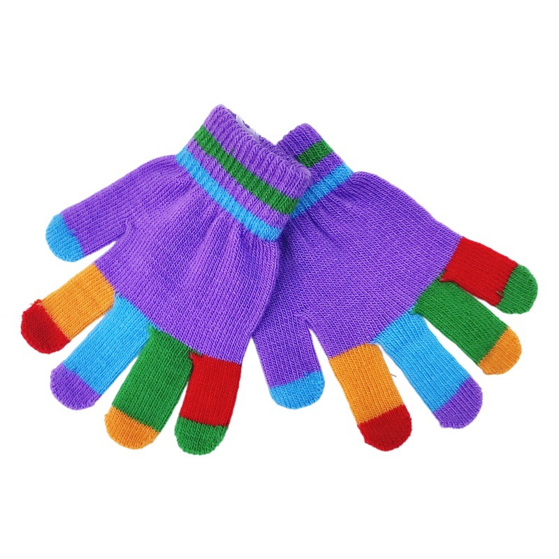 Children's gloves autumn and winter gloves children's wool winter boys big children warm girls primary school students five-fingered baby