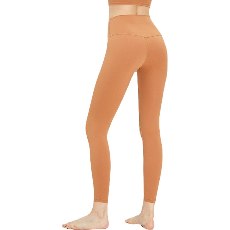Cross-border European and American Naked Yoga Clothing Women's High Waist Hip-lifting Peach Fitness Pants Running Tight Quick-drying Yoga Pants