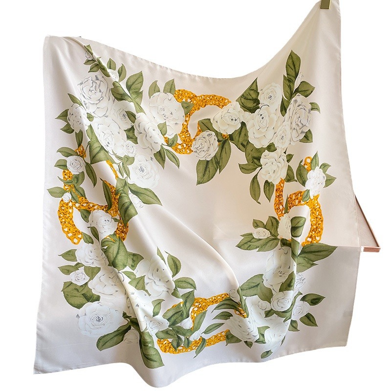 Picture of 2024 Spring and Autumn New Fashion Printed Silk Scarf Women's Square 90 Large Square Scarf Summer Sunscreen Shawl Scarf