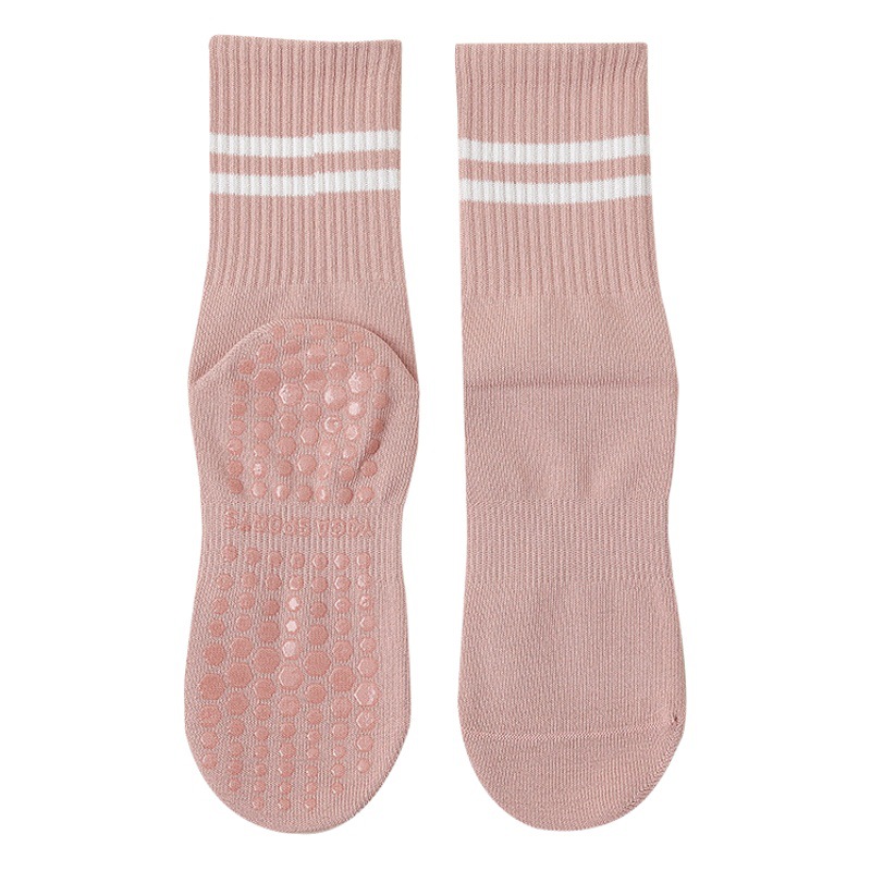 Pure Cotton Yoga Socks Women's Mid-Calf Socks Pure Cotton Non-Slip Silicone Indoor Fitness Pilates Women's Sports Socks Wholesale