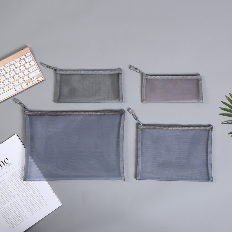 Picture of Mesh Toy Storage Transparent Zipper Bag Nylon Plus Upgrade Encryption Mesh Pencil Bag Student Examination Pencil Bag Makeup Wash