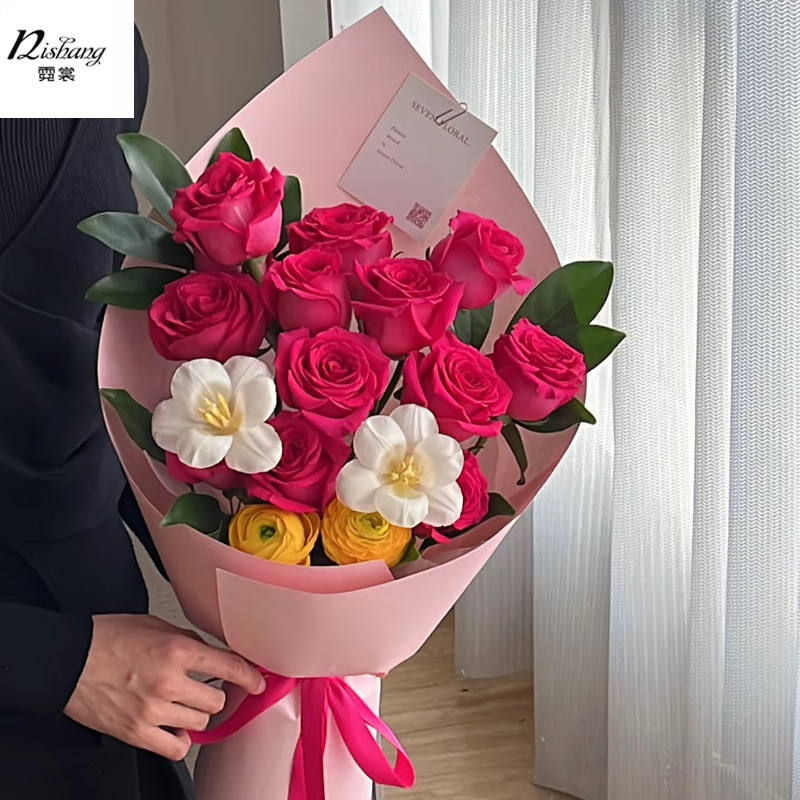 Net red Guangzhi Mei Ya same style wrapping paper thickened shape kraft paper flower bouquet wrapping paper handmade materials