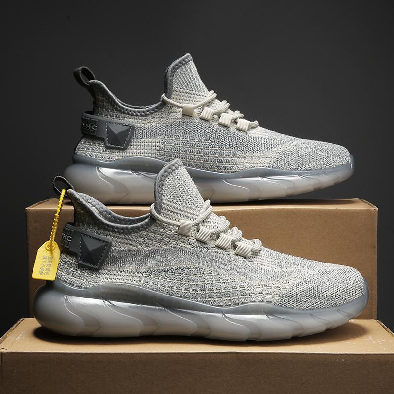 Coconut Men's Shoes 2025 New Trendy Shoes Men's Summer Thin Breathable Mesh Running Shoes Flyknit Sports Shoes for Men