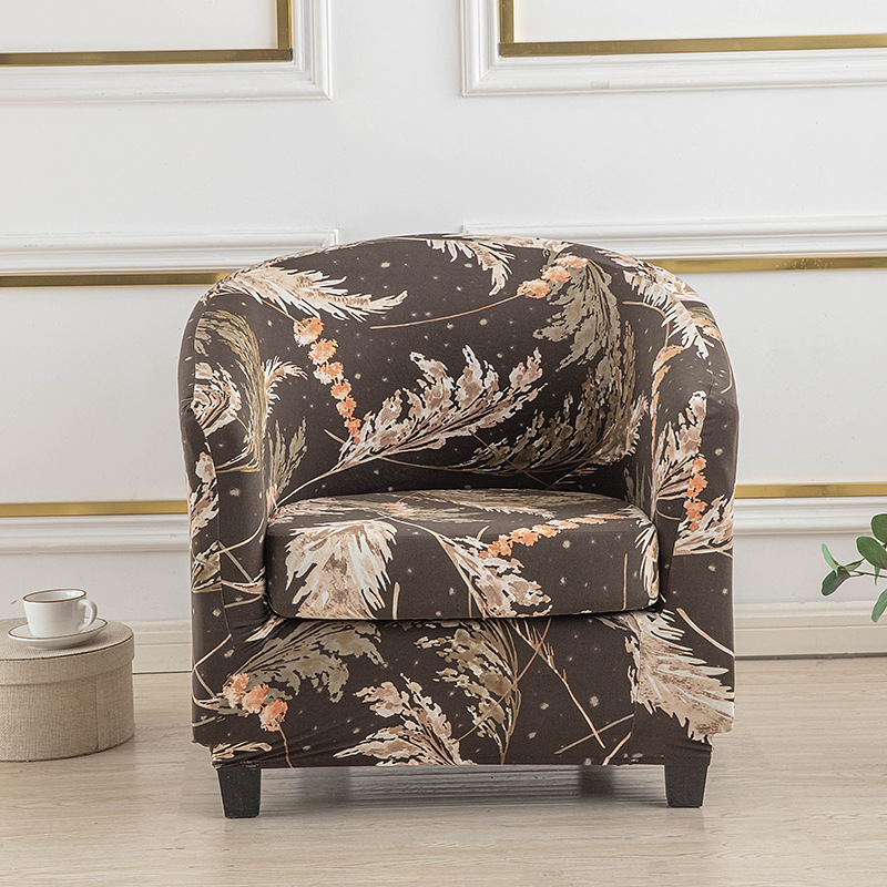 New Single Club Chair Cover Sofa Cover Full-covering Protective Cover Semi-circular American Style Card Seat Sofa Cover Cushion