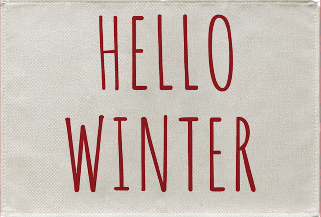 Picture of Christmas Placemat Scandinavian Style English Letter Napkin Western Restaurant Tablecloth Single Layer Linen Insulation Mat Table Mat