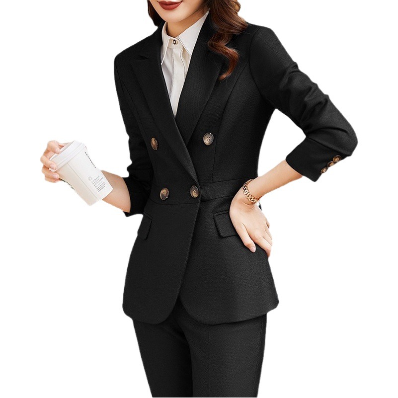 Navy blue long-sleeved suit suit women's autumn and winter New Business wear college student interview formal suit coat female worker