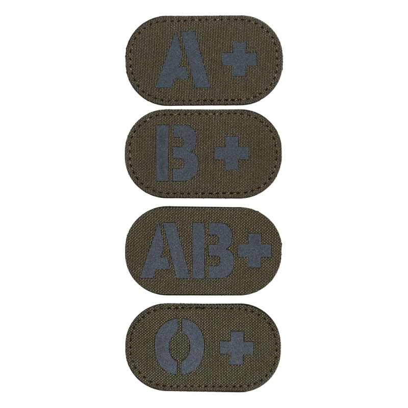 Multicam CP Camouflage Reflective Velcro Badge A B O Blood Type IR Identification Chapter Night Morale Chapter First Aid