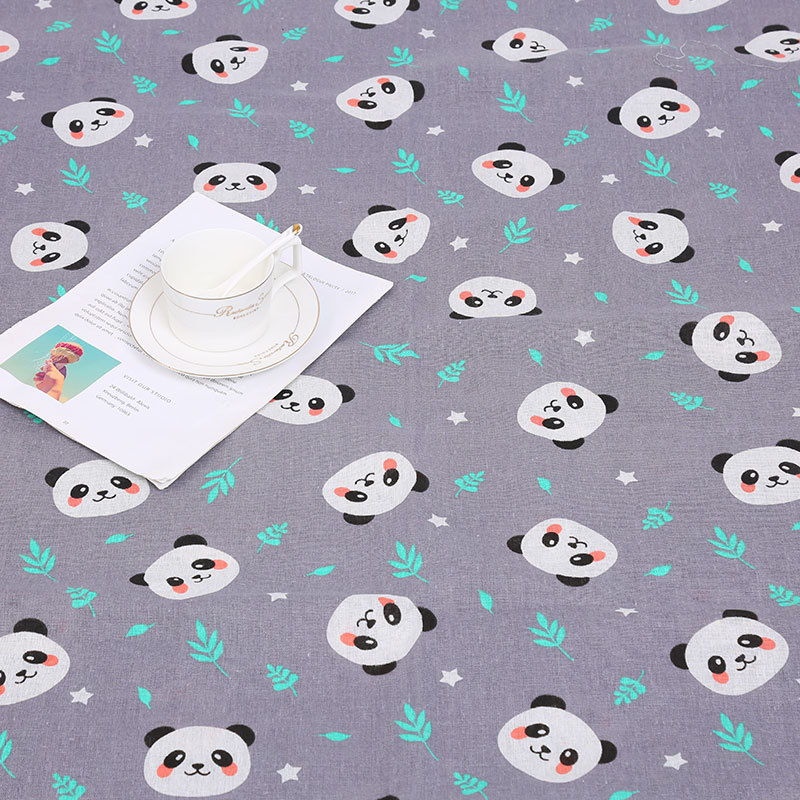 Picture of Wholesale curtain background cloth animal pattern small fish small panda rabbit cotton linen fabric factory in stock