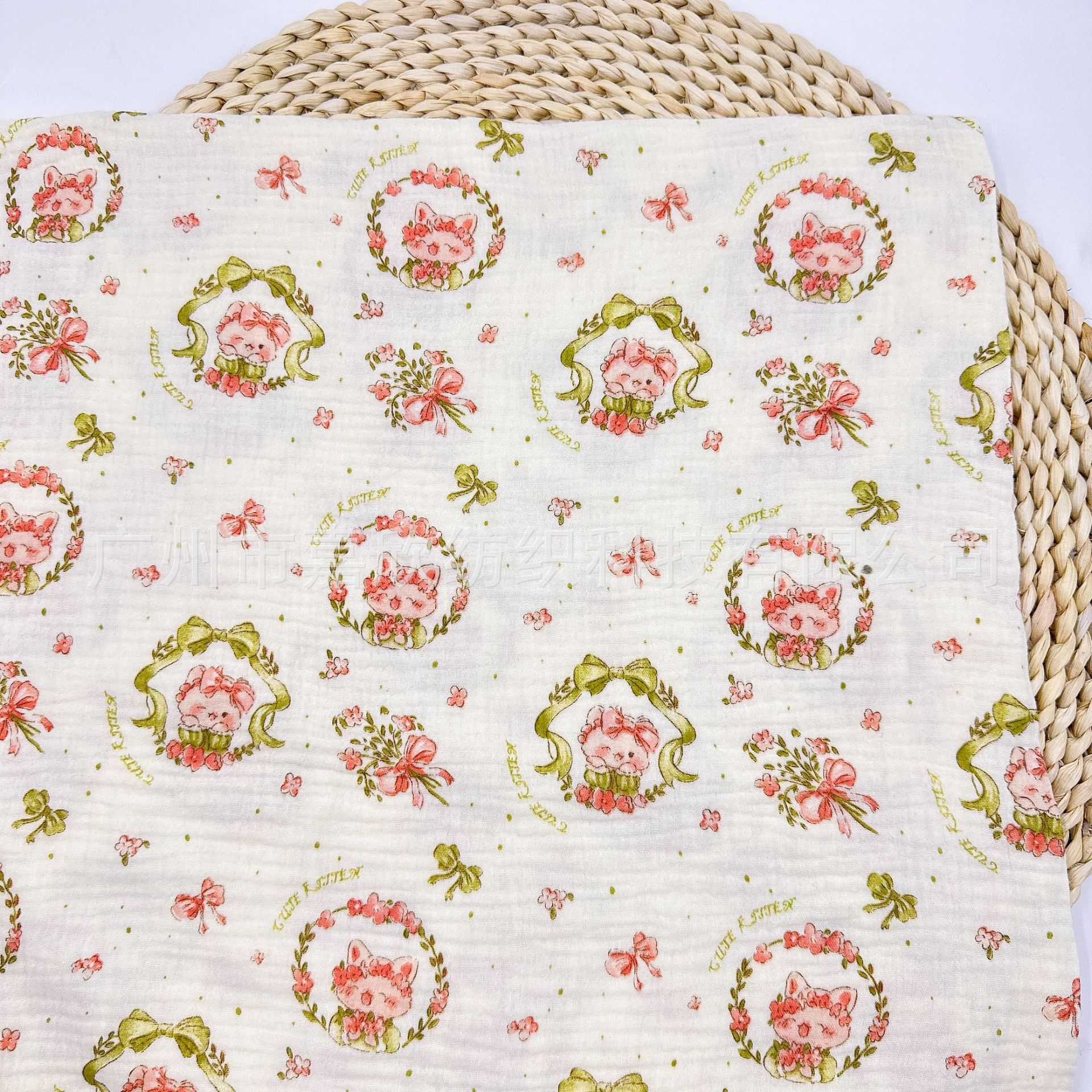 Double-Layer Gauze Printing Pure Cotton Cute Fabric Baby Clothes DIY Handmade Clothes Summer Skirt Cotton Fabric