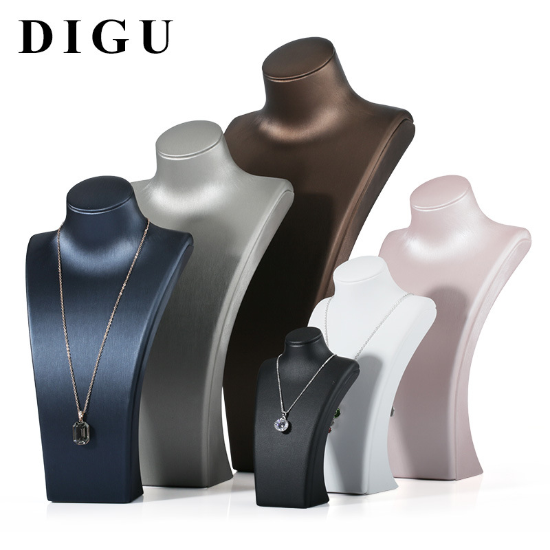 Picture of Di Gulas PU leather necklace portrait rack model neck display jewelry pendant display props