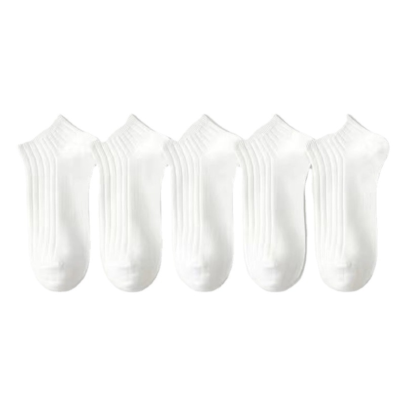 Summer Socks Men's Short Socks Thin Black Boat Socks Men's Deodorant Sweat-Absorbent White Casual Invisible Antibacterial Breathable Socks