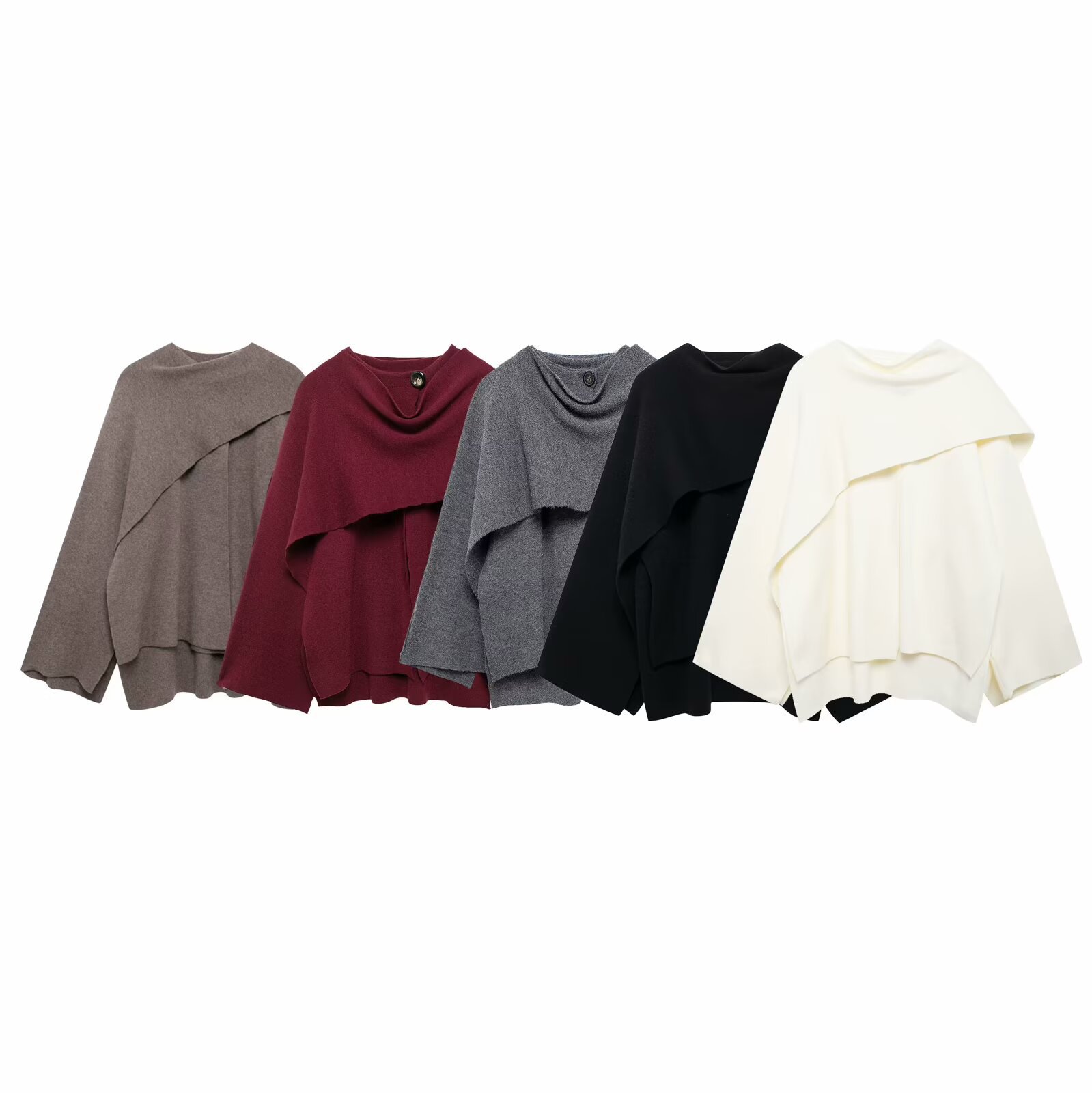 Wholesale 2024 autumn cape short ladies long sleeve sweater coat coat YY13-6390