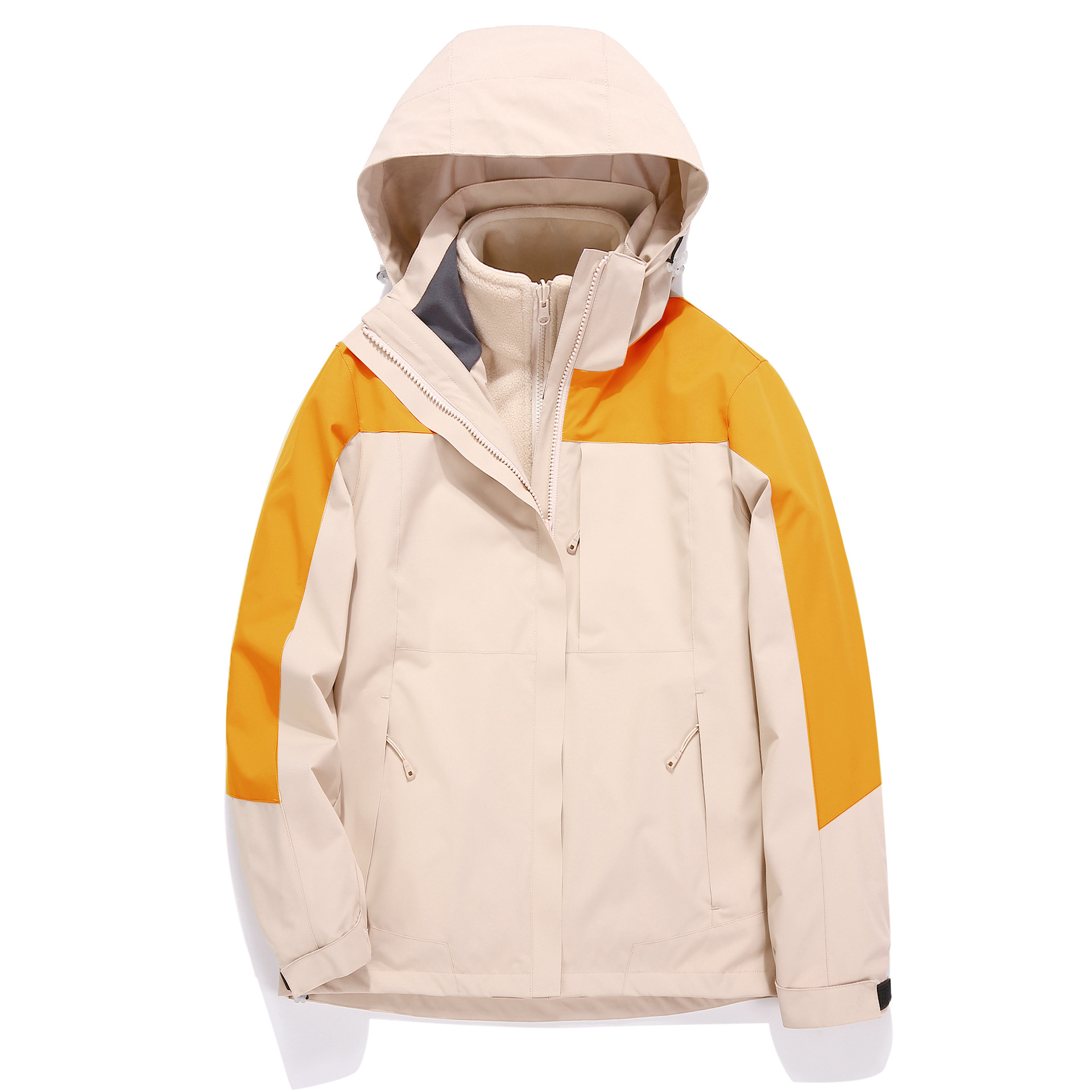 Couple YKK Zipper Men's Charge Clothes Three-in-One Detachable Two-Piece Women's Fishing Suit Waterproof Mountaineering Suit