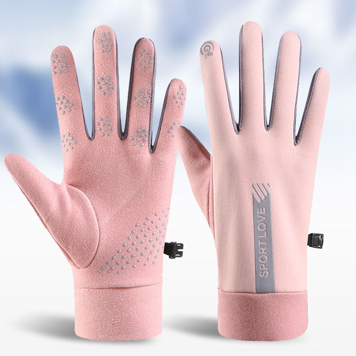 Men and women with riding gloves winter warm non-slip outdoor sports touch screen multi-color fleece-lined sports gloves wholesale