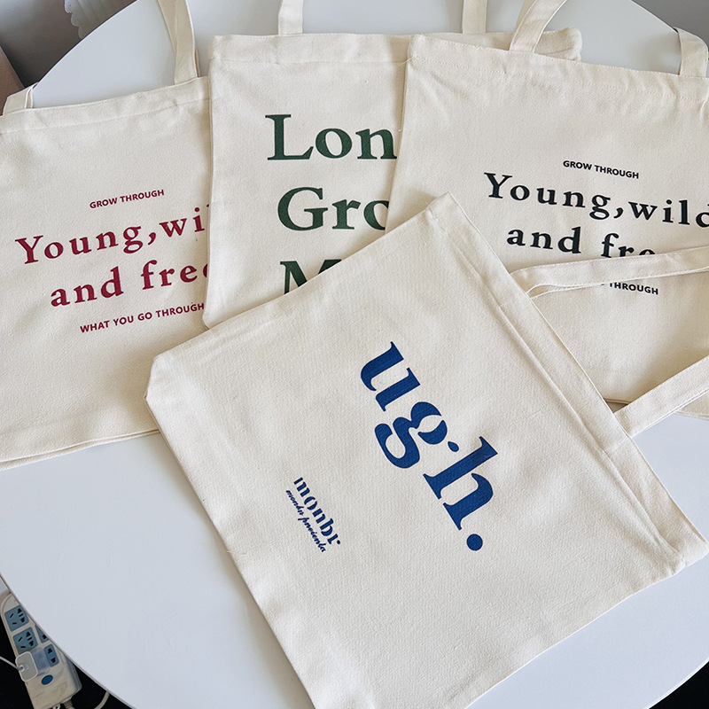 Picture of New Large Capacity Letter Zipper Shoulder Bag Canvas Bag Women's Retro Artistic Simple Student Commuter Tote Bag