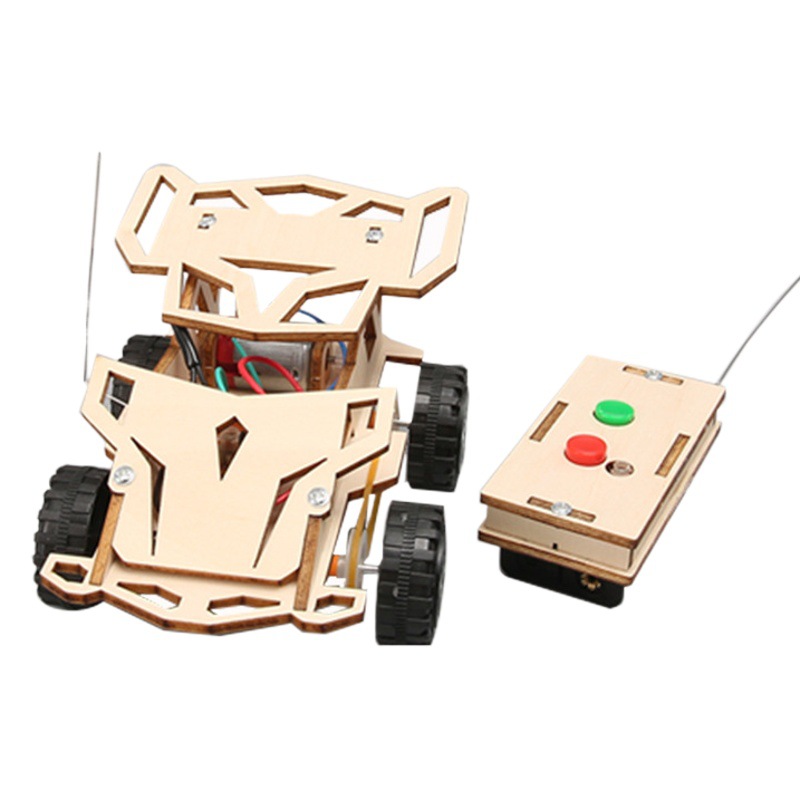 Electric four-wheel drive teaching aids remote control car manual assembly materials diy model children's scientific experiment gizmos