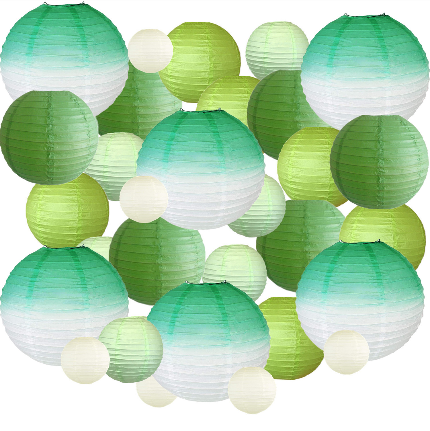 Picture of Spring, Summer, Autumn and Winter Colorfulful Paper Lanterns Round Foldableable Paper Art Combination Set Hanging Lanterns