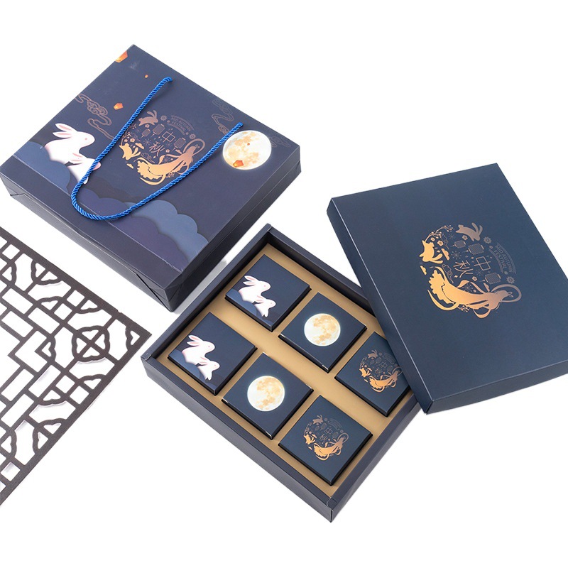 2025 New Mid-Autumn Mooncake Packaging Box Gift Box Hotel Baked Egg Yolk Cake High-End Empty Box 6/8 Pieces