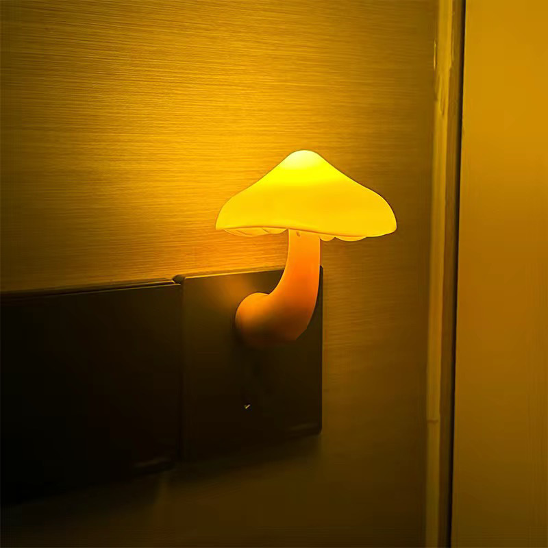 Picture of Mushroom light control night light plug in light night use bedroom baby feeding bedside sleep induction eye protection creativity