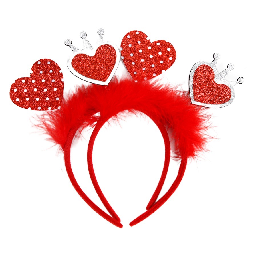 Cross-border New Valentine's Day Hair Band Head Buckle Romantic Atmosphere Arrangement Wedding Party Decoration Feather Love Headband