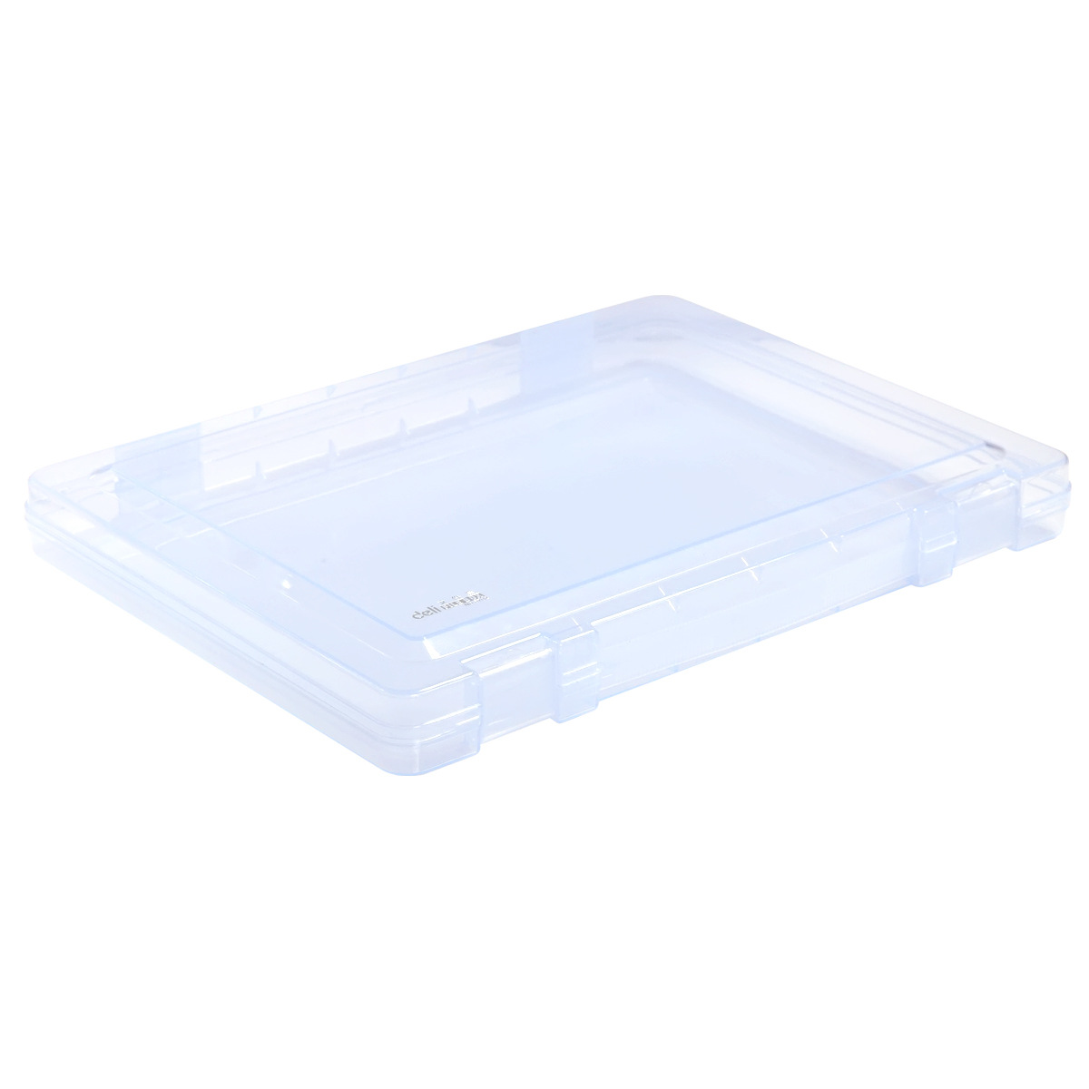 Picture of Deli 5701 5702 stationery box transparent PP file storage box A4 data box portable storage box