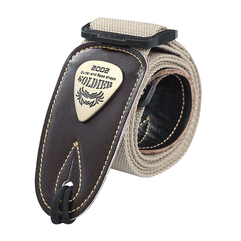 Picture of Soldier Soldier Guitar Strap Folk Wood Electric Guitar Shoulder Strap Bass Widened Leather Strap Perseus