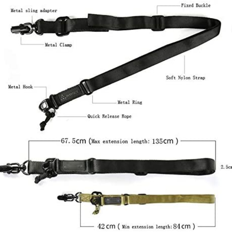 Picture of MS2 tactical lanyard single-point outdoor training slung back rope quick-release camera with double-point shoulder strap field manufacturers