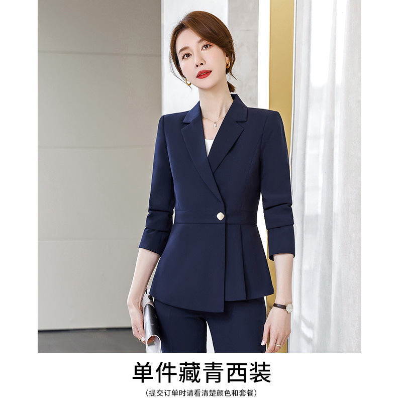 Picture of Grey Professional Suit Female Dress Hotel Manager Interview Civil Servant Work Clothes Suit Jacket Female Spring and Autumn