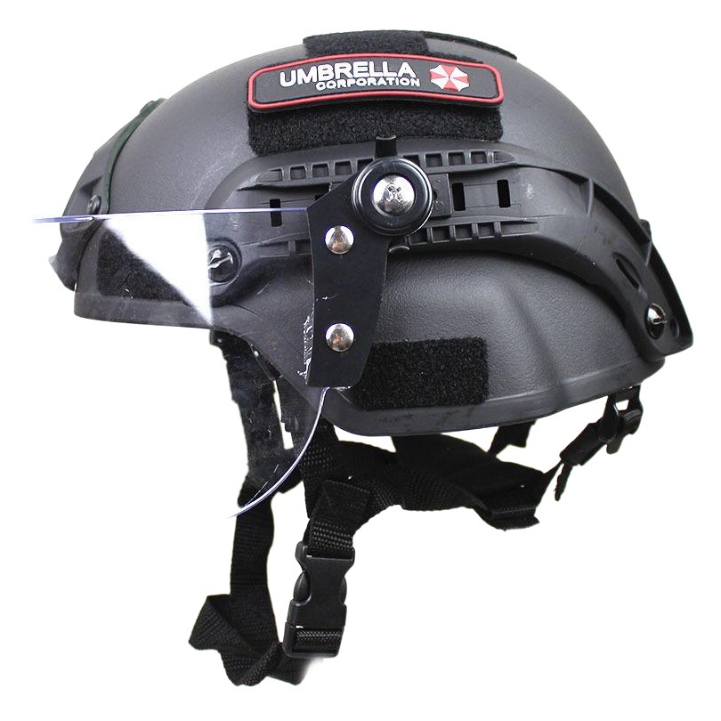MICH2000 Action Edition Helmet Transparent Anti-riot Protective Mask Patrol Tactical Helmet CS Anti-hit Face