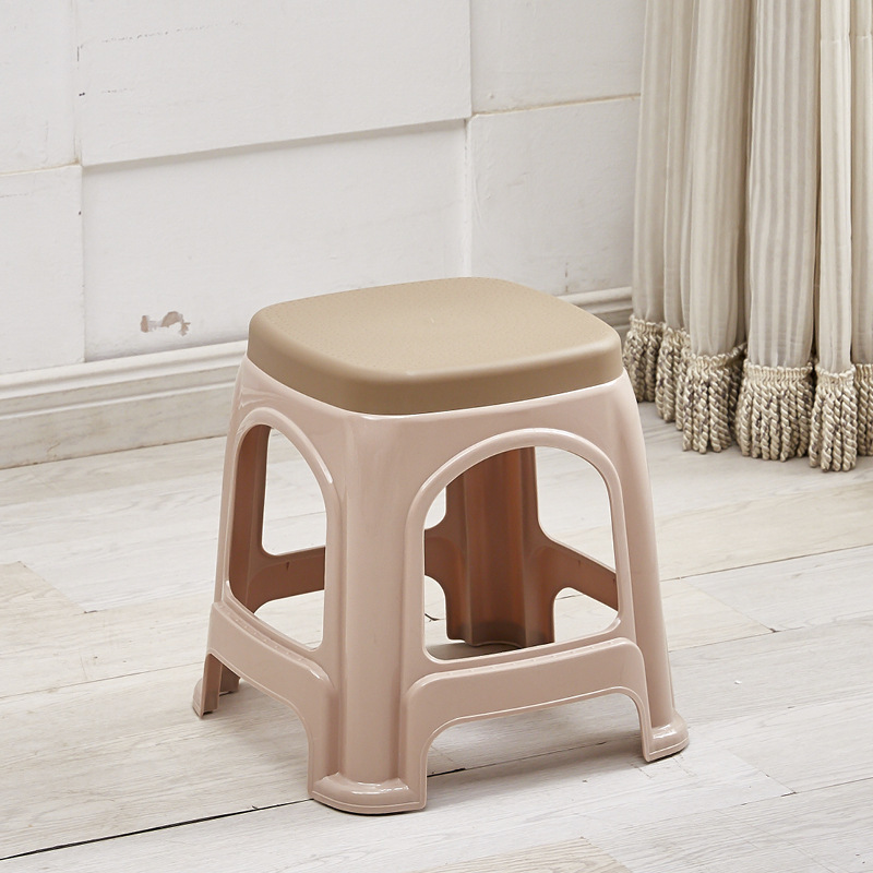 Picture of Plastic stool home thickened living room dining table Deng Zishuo material square bench chair simple cooked rubber small stool high stool
