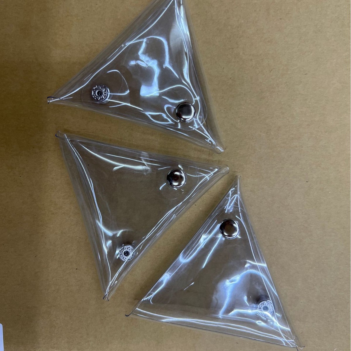 Picture of Transparent Coin Purse PVC Triangle Headset Data Cable Storage Bag Keychain Plastic Bag PVC Mini Key Bag