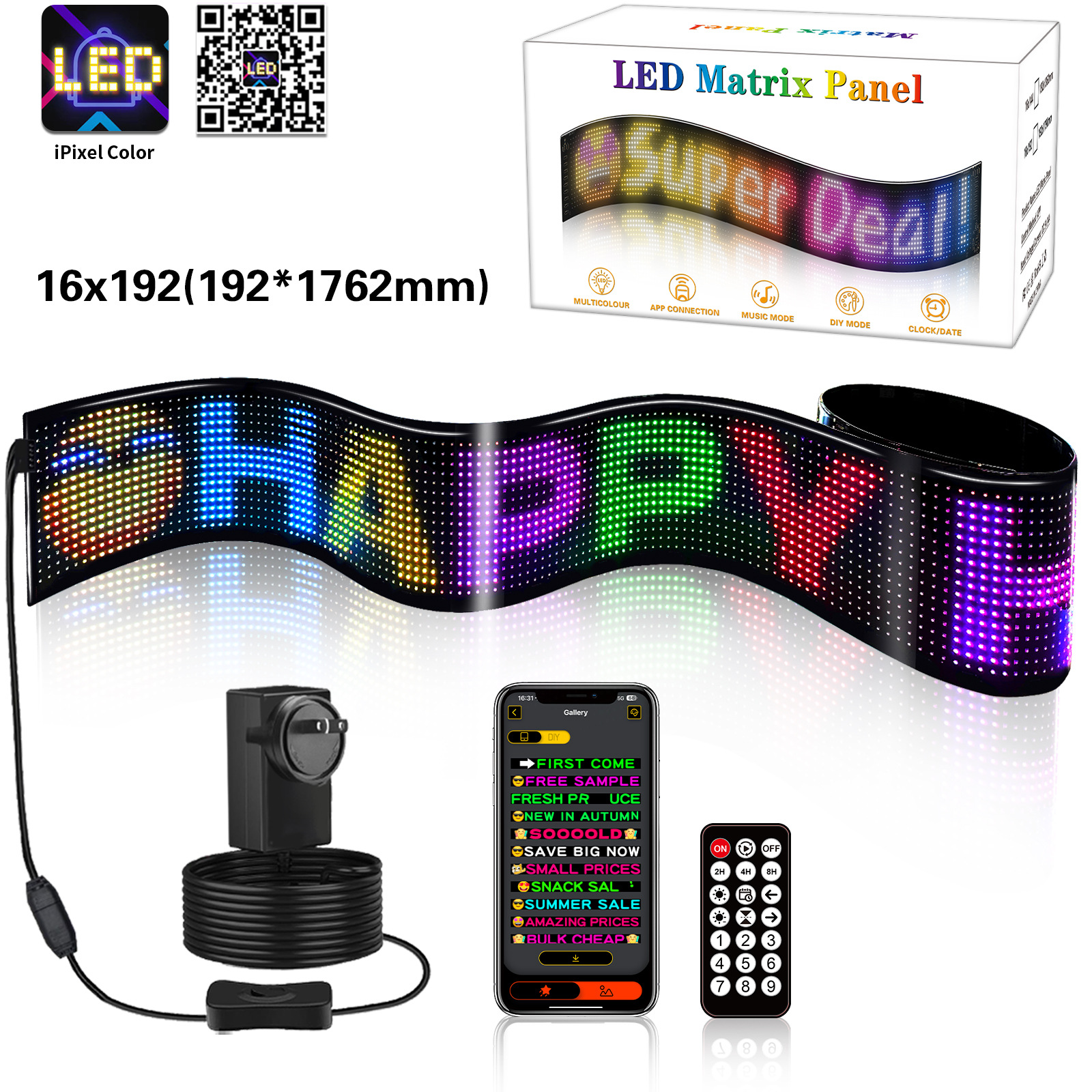 Picture of Led Flexible Screen Flexible Display with Sticker Screen App Bluetooth Control Door Advertising Screen E-Sports Room Entertainment Screen
