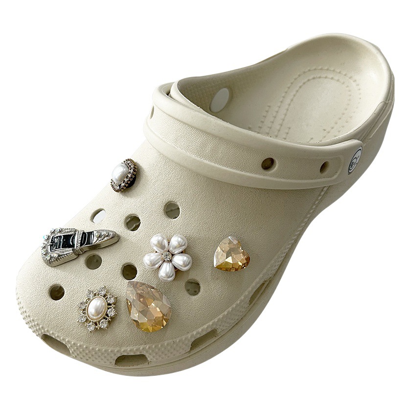 Fit Cross Cave Shoes Accessories Little Red Book Same Light Transparent Color Butterfly DIY Shoe Buckle Shoe Flower Pearl Fragrant Style
