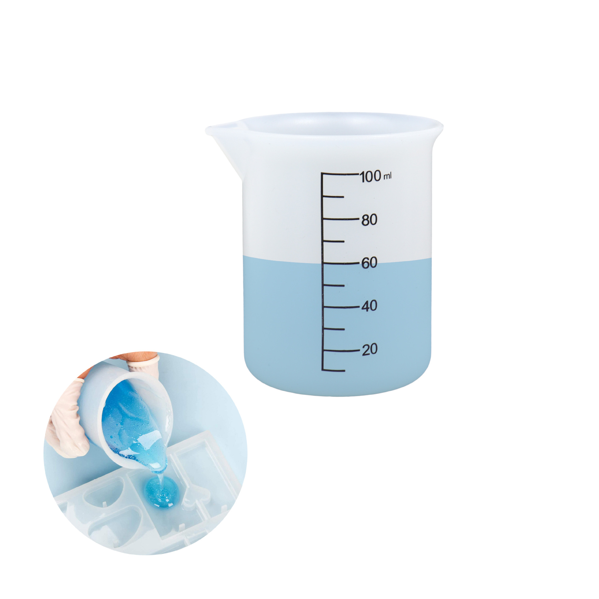 Picture of Fat Girl epoxy mold 100ml printing Silicone Measuring Cup mold 100ml disposable scale measuring cup epoxy