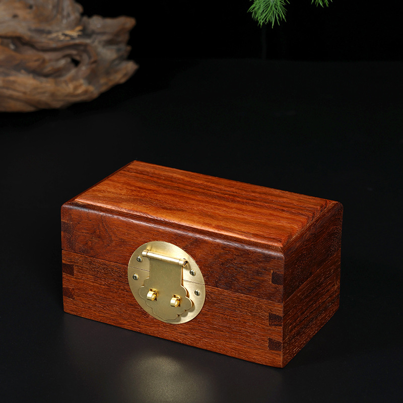 Picture of Big Fruit Red Sandalwood Collection Box Redwood Jewelry Box Wen Play Wooden Box Collection Myanmar Huali Small Wooden Box Classical Jewelry Box