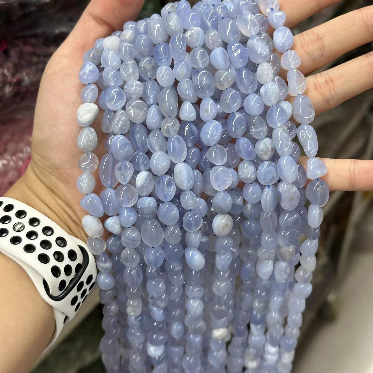 Picture of 8*10mm natural raw stone with loose beads semi-finished beads manufacturers spot wholesale jewelry accessories cross-border foreign trade