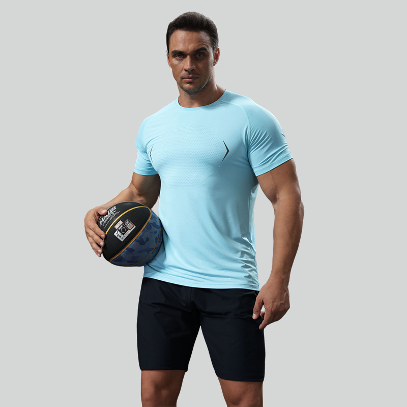 Picture of LULU quick-drying sports T-shirt men's summer casual Ice Silk breathable top thin outdoor running fitness training clothes
