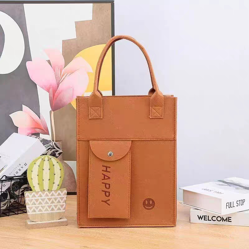 Picture of Versatile Vertical Zipper Felt Bag Study Pouch for Elementary and Middle School Students, Felt Tote Bag for Tutoring and Storage