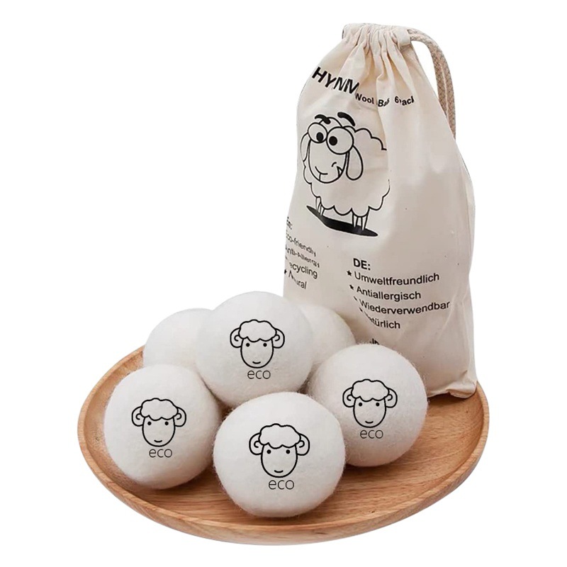 Wool Felt Ball Grey White 7cm Wool Drying Ball Drying Felt Ball Embroidered Pattern Ball