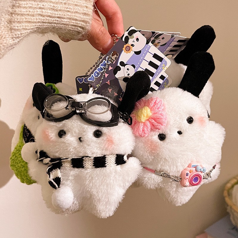 Pilot Pocha Dog figurine keychain INS style cute bag charm plush plush plush plush school bag puppy charm