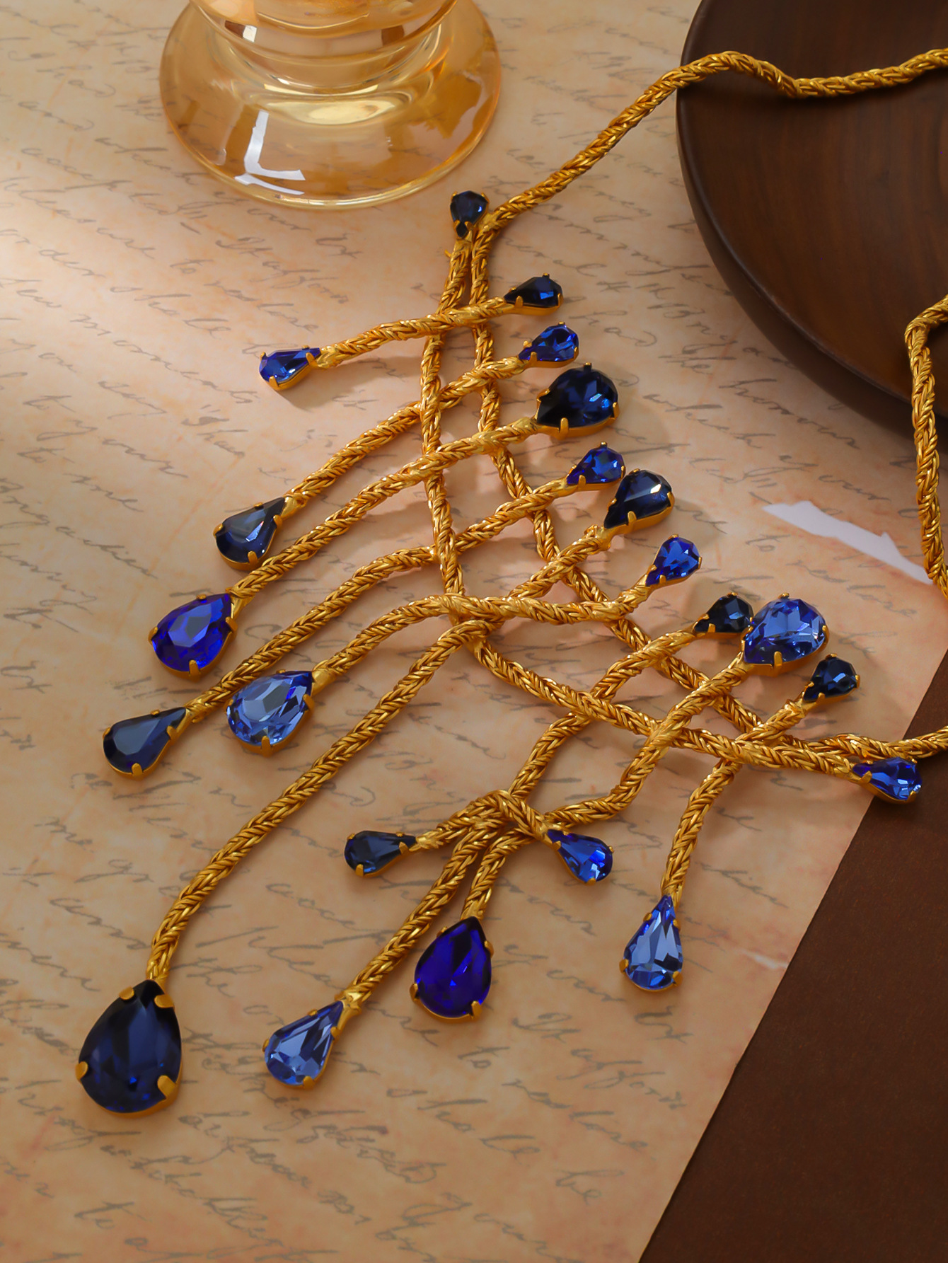 Picture of Middle Ancient Vintage Palace Vintage Fireworks Necklace Glazed Necklace Gold Plated Heavy Industry High Quality Sense