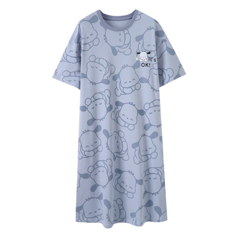 Nightgown Women's Summer Thin Fabric Cartoon Cute Girl Kids Student dress Pregnant Women's Summer Loose Pajamas