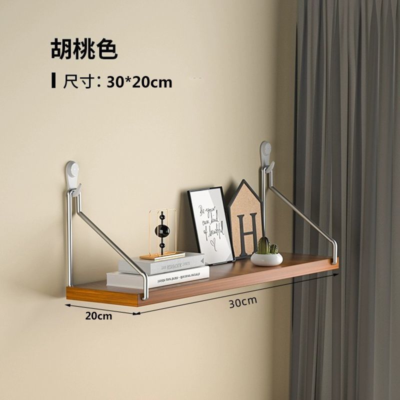 Picture of No-Drill Wall-Mounted Wrought Iron Living Room Entrance Wall Decoration Bedroom Wall Bookshelf Single Shelf Wall Storage Rack