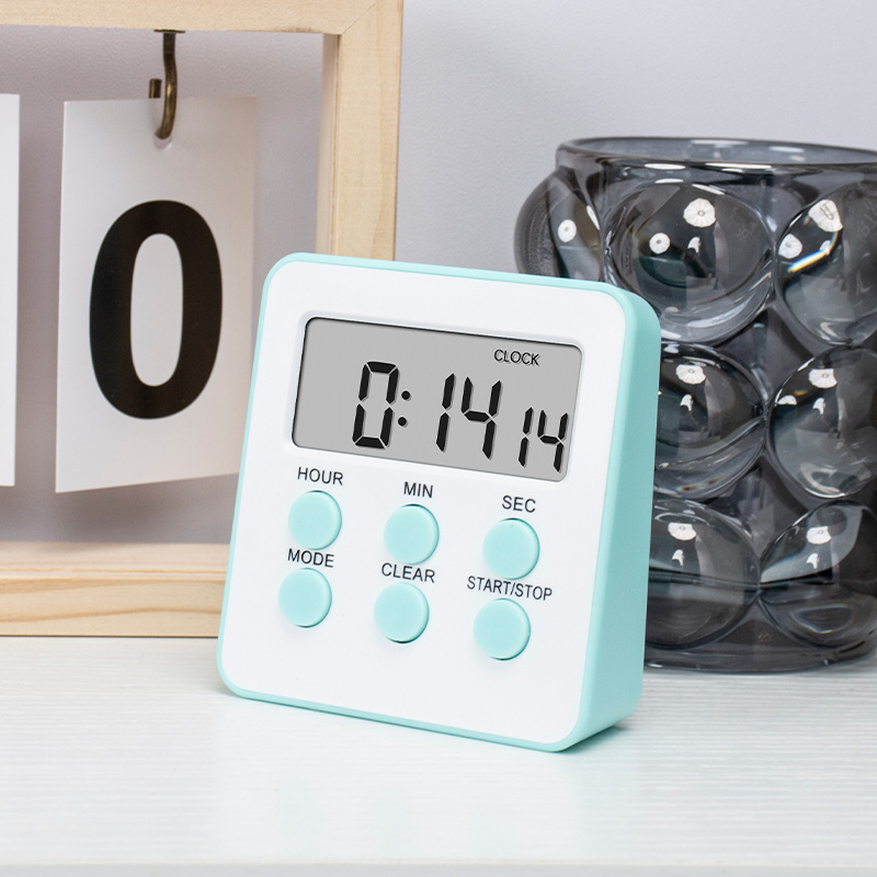 Picture of Multi-function large screen timer kitchen baking timer with clock timer student time manager