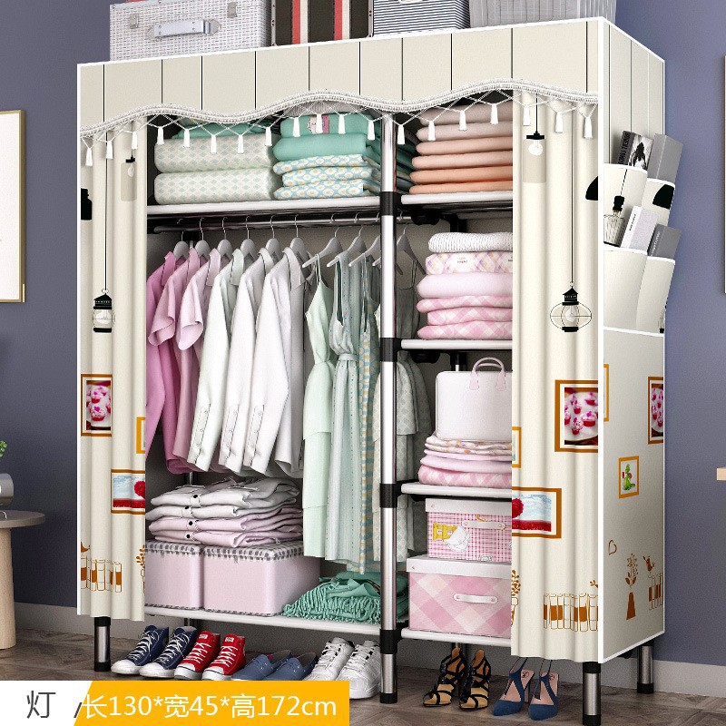 Picture of Wardrobe for Home Bedroom, Simple Fabric Wardrobe with Drawers, Suitable for Small Rooms or Rental Apartments, Sturdy Wardrobe Storage Rack