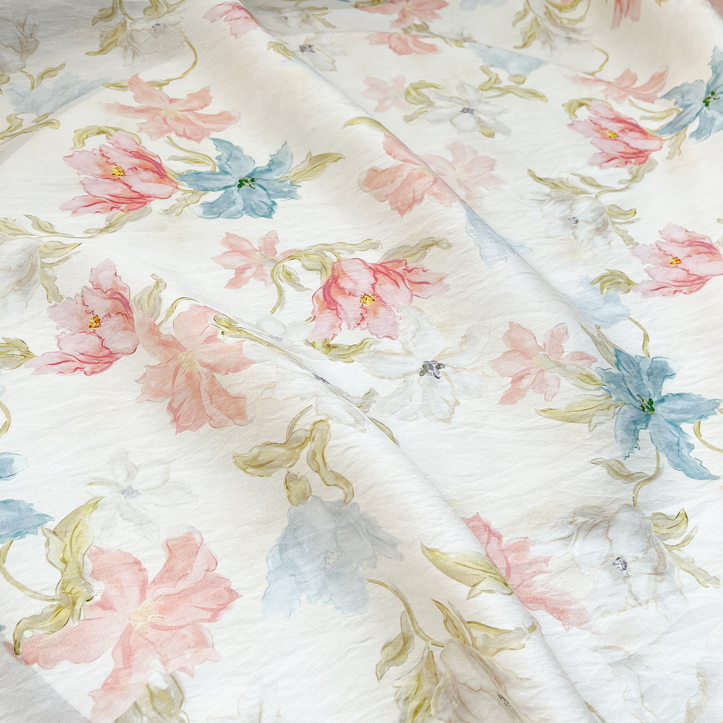 Lilies National Style New Chinese Style Digital Printed Fabric Brocade Cotton Fabric Cheongsam dress Top Hanfu Fabric