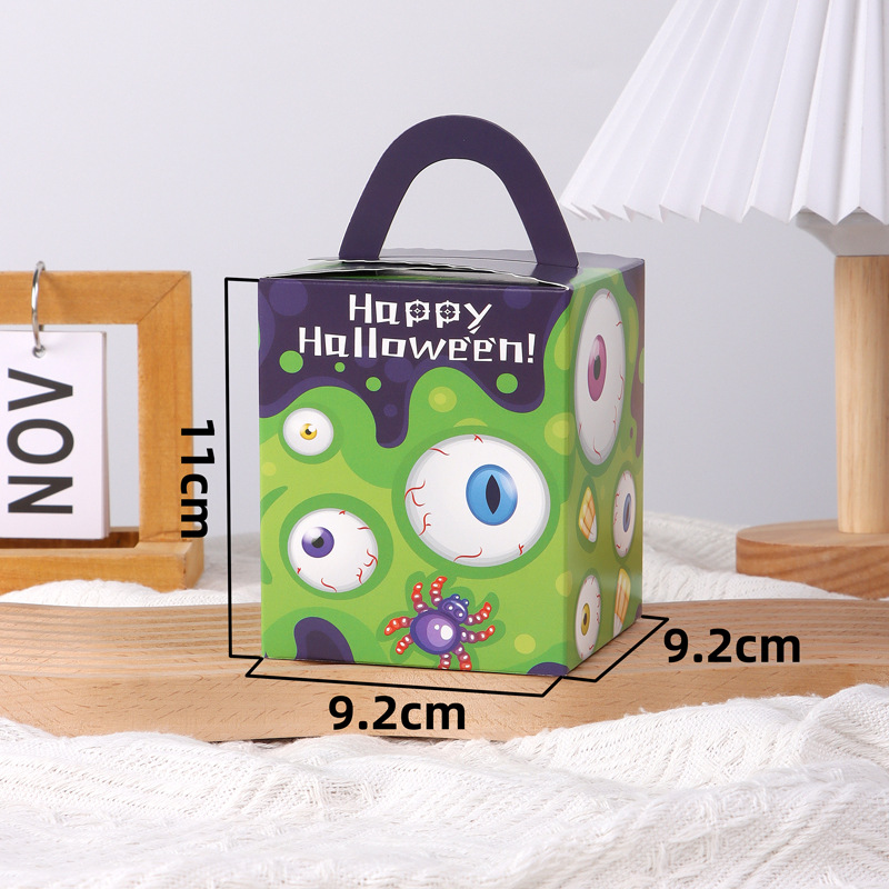 Picture of Halloween 1 Pack Portable Open Window Cupcake Packaging Box Ma Fen Box Egg Tart Box Baking Dessert Packaging Box