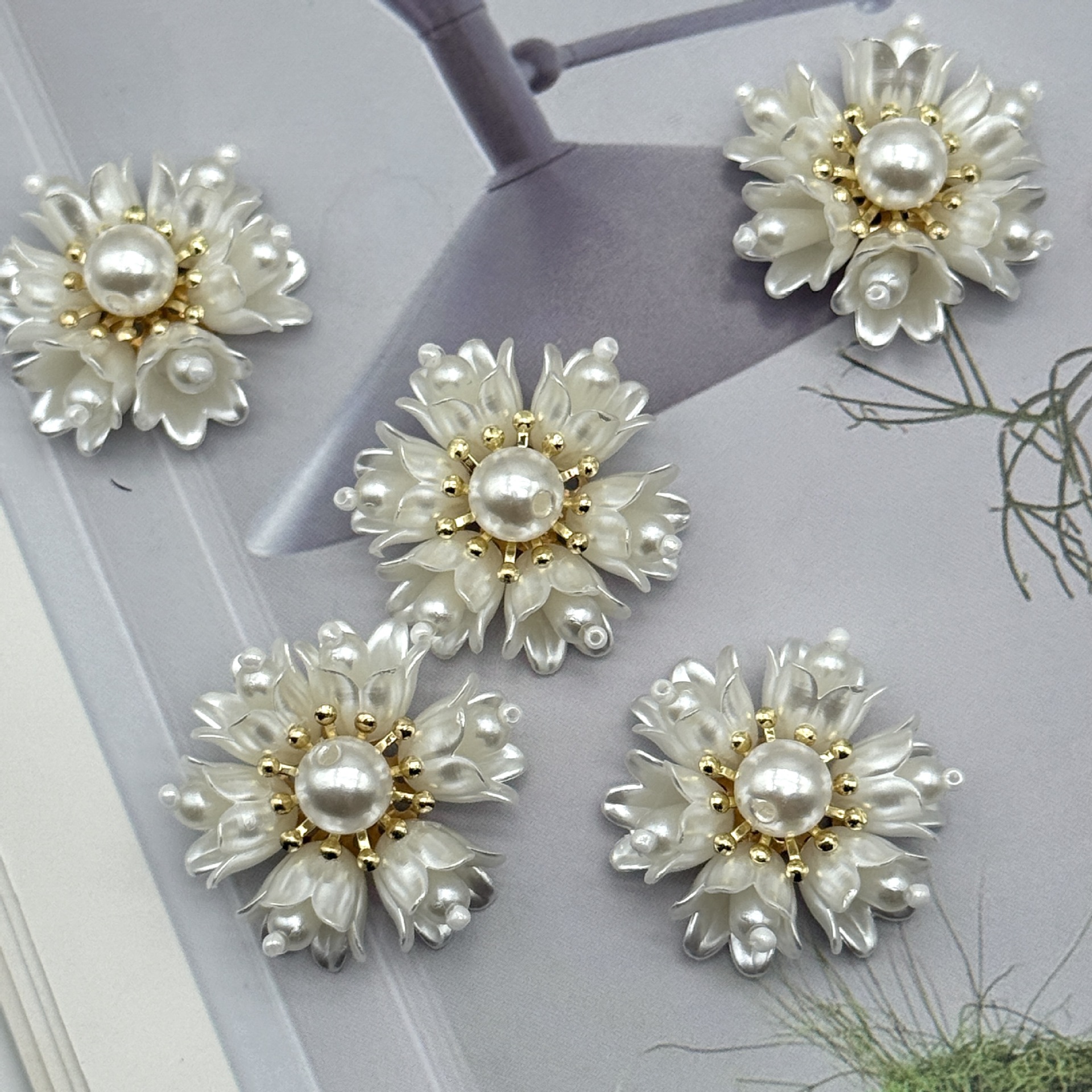 Light luxury version Korean version Chaoxian Lan Linghua handmade DIY hairpin hair ornament shoe flower bag pendant material