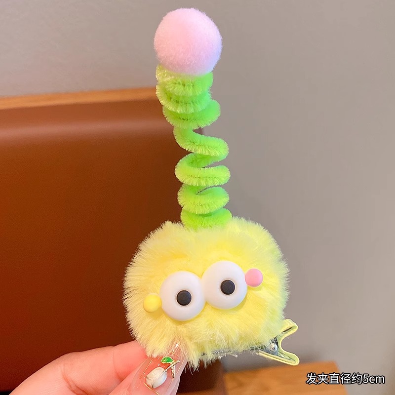 Picture of Children's Cute Funny Ugly Cute Doll Hairpin Little Girl's New Top Clip Girl's Back of Head Plate Hairpin Headwear